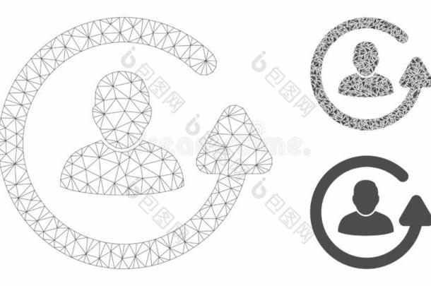 更新用户矢量网孔金属丝框架<strong>模型</strong>和三角形马赛克图标