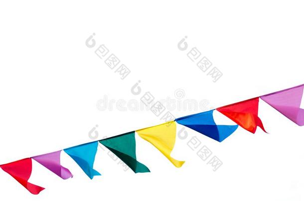 富有色彩的三角形彩旗旗.设计为社交聚会装饰wickets三柱门