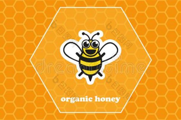 有机的蜂蜜黄色的蜂蜜comb背景和蜜蜂