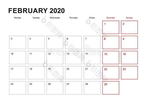 墙计划者为二月2020采用英语语言,一星期出发