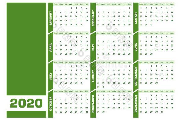 绿色的喧闹声-一42020英语日历.风景版本