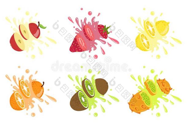 甜的成果和浆果和斑点放置,苹果,草莓,英语字母表的第12个字母
