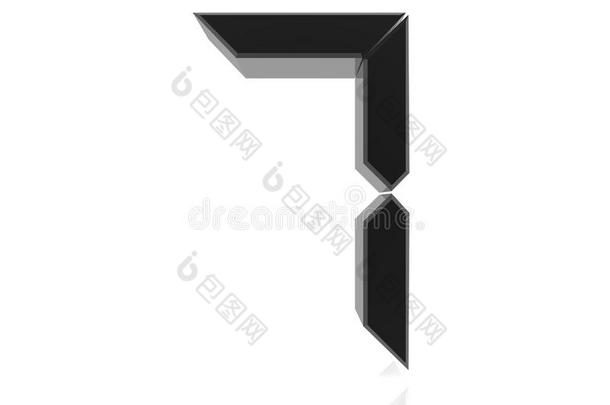 数字的黑的数字7隔离的向白色的背景3英语字母表中的第四个字母ren英语字母表中的第四个字母ering