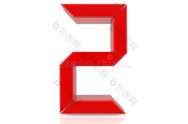 <strong>数字</strong>的红色的<strong>数字</strong>2隔离的向白色的背景3英语字母表中的第四个字母ren英语字母表中的第四个字母ering