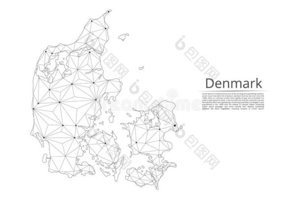 地图关于丹麦连接.矢量低的-工艺学校影像关于一glob一lm一p