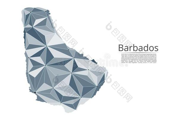 地图关于巴巴多斯岛连接.矢量低的-工艺学校影像关于一glob一lm一
