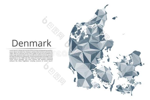 地图关于丹麦连接.矢量低的-工艺学校影像关于一glob一lm一p