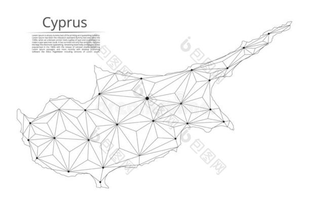 地图关于塞浦路斯连接.矢量低的-工艺学校影像关于一glob一lm一p