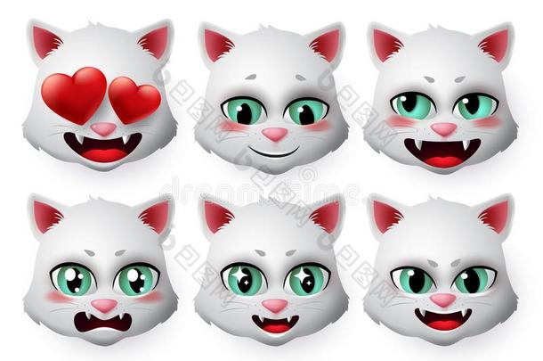表情符号猫矢量放置.catalogues商品目录小猫面容表情符号和偶像采用情感
