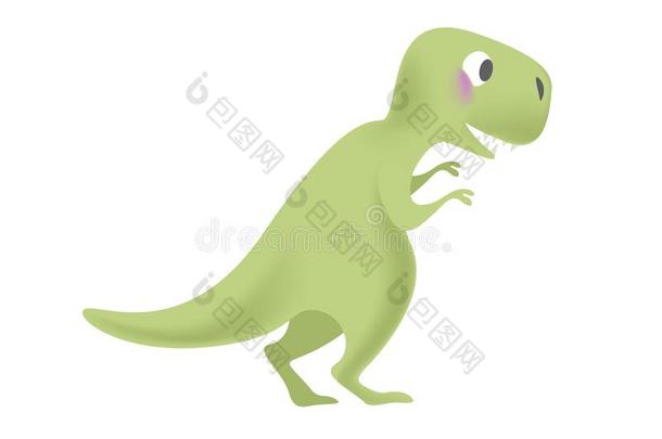 恐龙雷克斯猫.矢量绿色的漂亮的恐龙