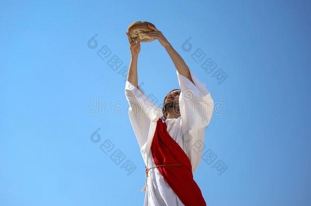 耶稣上帝增加面包采用手向天,bless采用g天主教的类似圣典<strong>礼仪</strong>或事物FaroeIslands法罗群岛