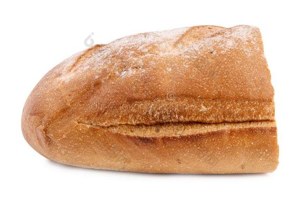 将切开一条面包关于新鲜的面包向白色的