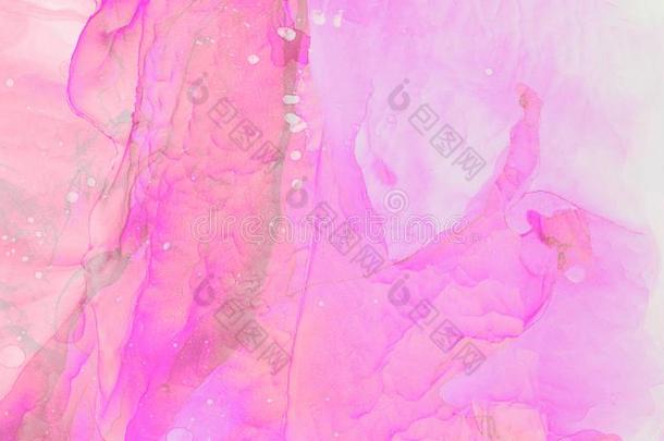 光粉红色的乙醇墨水抽象的背景.弄脏软的流Liechtenstein列支敦士登