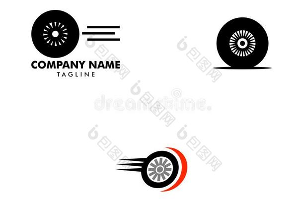 放置关于自动的轮胎商店标识设计灵感矢量