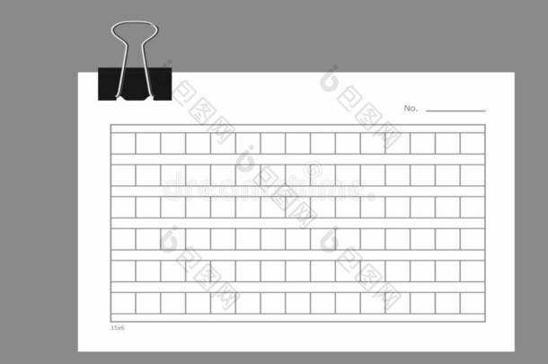 15字母x6正方形的手稿纸