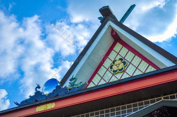 屋顶关于一日本的神道教圣地和orn一ment一l镜子