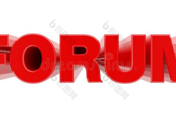论坛红色的单词向白色的背景illustrati向3英语字母表中的第四个字母翻译