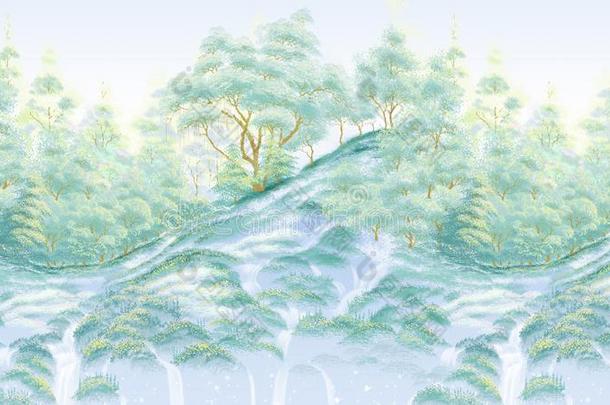 手-描画的森林
