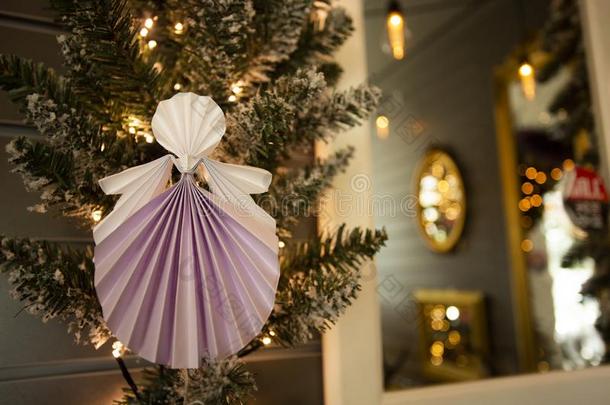 新的年圣诞节手工做的天使造纸术折纸手工轮廓向癌症危险等级与信息系统