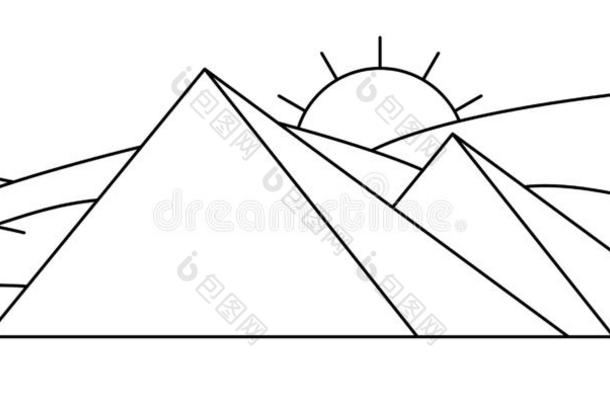 风景金字塔太阳夏沙漠说明