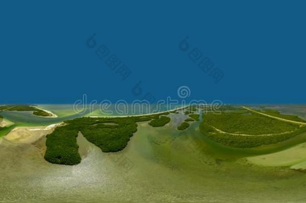 空气的球形的全景画那不勒斯弗罗里达州自然保护曼格罗夫