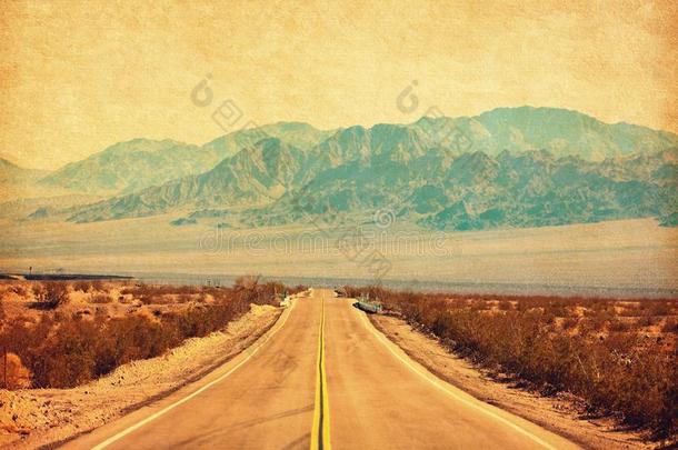 路66人行横道指已提到的人莫哈韦沙漠沙漠,美国加州,统一的国家.