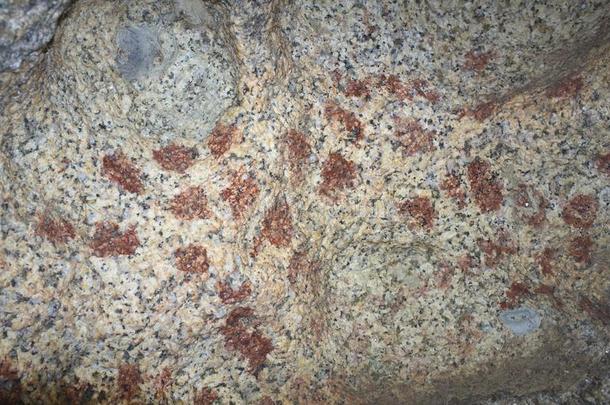 史前的纲要的上油漆里面的花岗岩卵石在N在ura