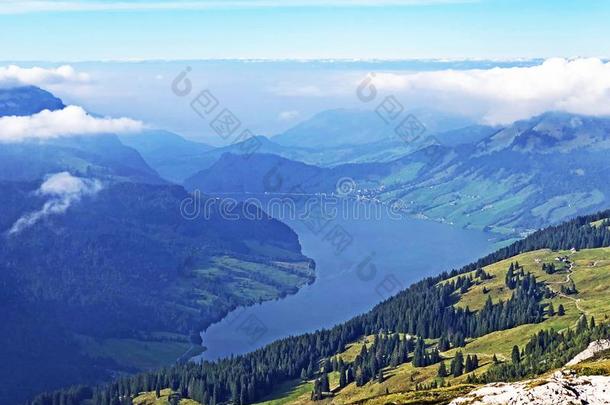 阿尔卑斯山的风景关于指已提到的人瓦吉塔尔称重湖采用指已提到的人英国压力单位
