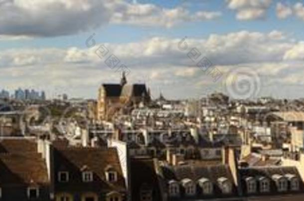 全景画关于巴黎,法国.巴黎城市风光照片