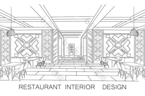 内部草图关于摩尔达维亚的饭店内部