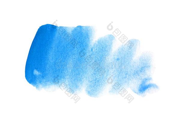 抽象的蓝色弄脏向白色的背景.天蓝色颜色污渍泰国或高棉的佛教寺或僧院