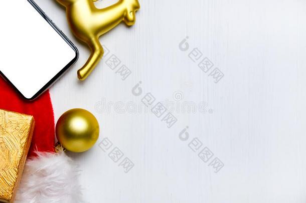 智能<strong>手机</strong>,<strong>金色</strong>的圣诞节驯鹿,赠品,球,红色的SociedeAnonimaNacionaldeTransportsAereos国家