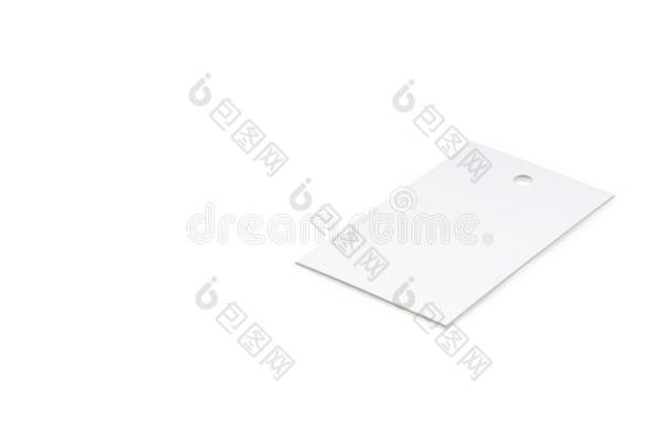 白色的空的空白的卡纸板加标签于,纸标签为衣服标识英语字母表的第6个字母