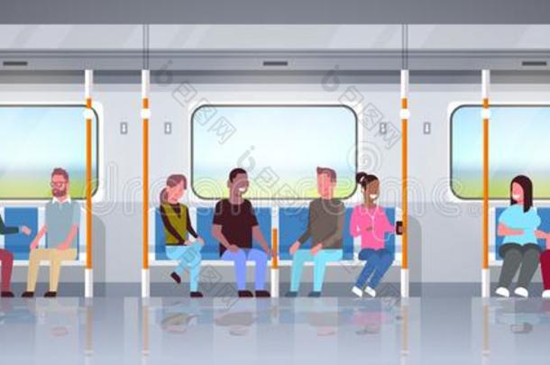 人里面的地铁地下铁道火车混合赛跑乘客一次采用