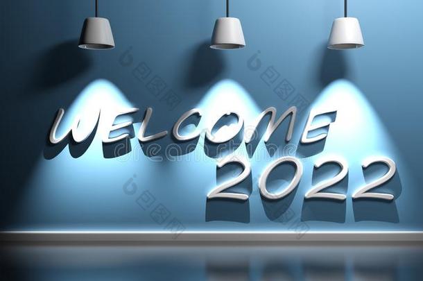 欢迎2022写在蓝色墙和灯-3英语字母表中的第四个字母翻译图解