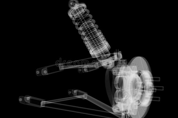 字母x-射线汽车悬浮和制动器磁盘
