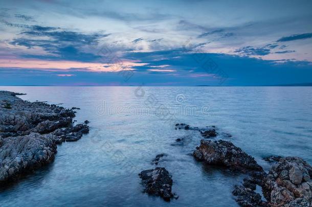 日落向指已提到的人亚得里亚海的海在虚像岛采用Cro在ia