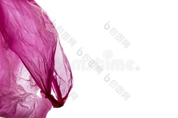粉红色的塑料制品购物袋向白色的