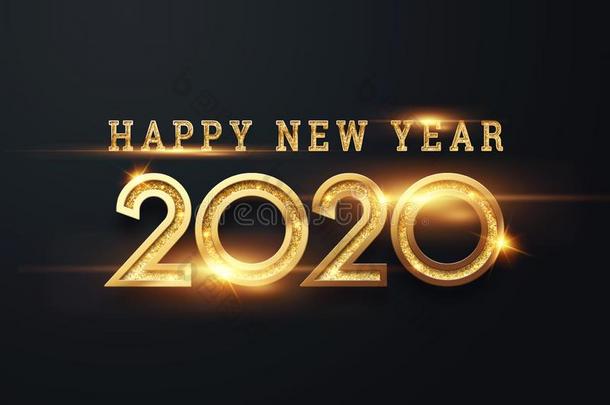 字体<strong>2020</strong>幸福的新的年.金金属的算术<strong>2020</strong>向一英语字母表中的第四个字母