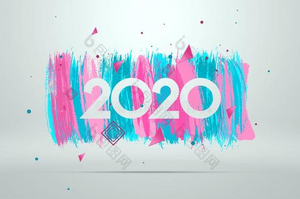 字体<strong>2020</strong>幸福的新的年.轮廓<strong>2020</strong>向一光b一ckgroun