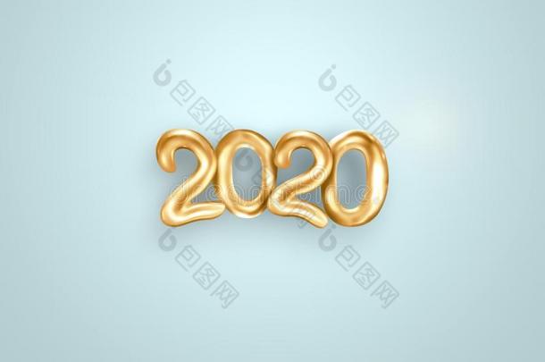 字体<strong>2020</strong>幸福的新的年.金金属的算术<strong>2020</strong>向<strong>一</strong>英语字母表的第12个字母