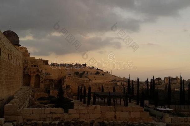 耶路撒冷老的墙辩护指已提到的人城市