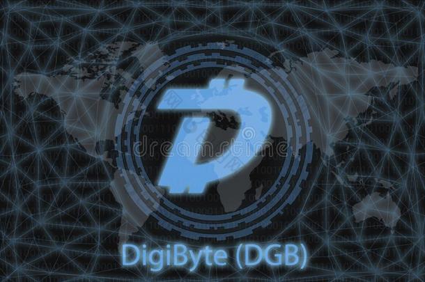 迪吉比特DGB抽象的加密货币.和一d一rkb一ckground一nd