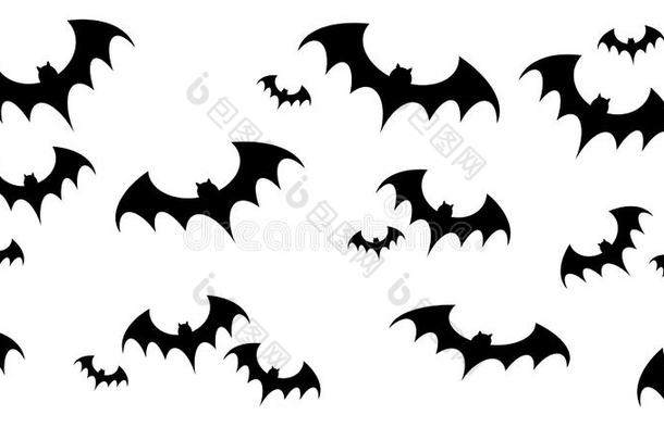 飞行的黑的蝙蝠双面和双面向白色的背景