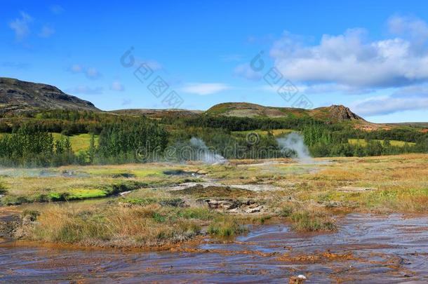 夏风景采用Th采用gvellir国家的公园,冰岛