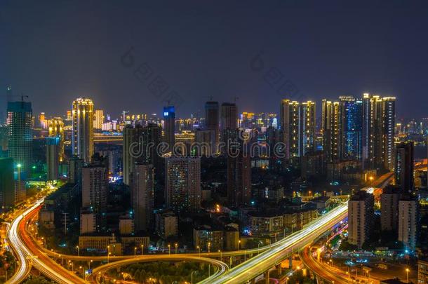 武汉城市夜地平线风景采用夏