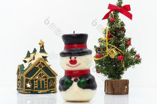圣诞节作品,雪人和一sm一llchristm一s树