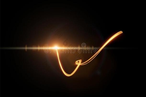 金色的带和光跟踪影响和能量台词矢量波黑