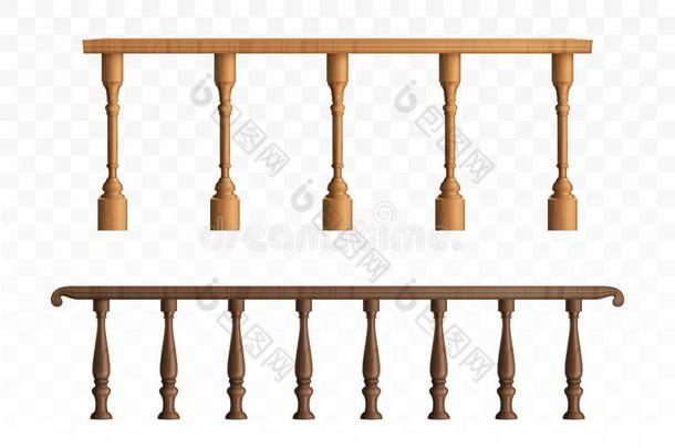 木制的栏杆和阳台栏杆或h和rails