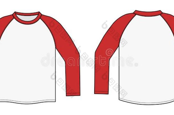 长的-套筒拉格兰t恤说明/白色的字母x红色的